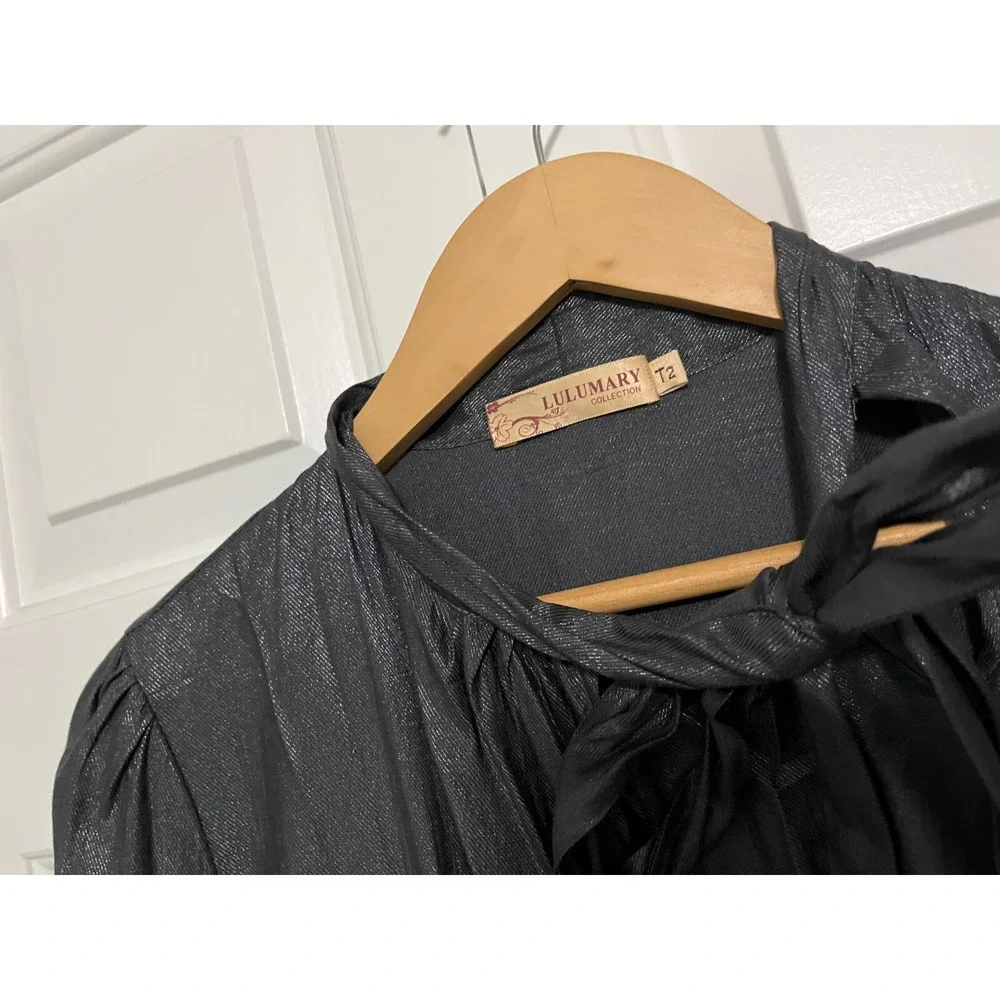 Lulumary Collection Dress From Paris Grey Size Medium one piece belt t2 work bow